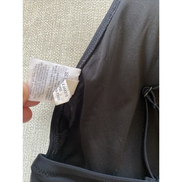 J Crew Bikini Swim Top Womens XL Black Ruffle Triangle Classic Swimsuit - Picture 8 of 9